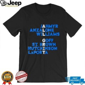 Jahmyr Anzalone Williams Goff St. Brown Hutchinson Laporta Detroit Lions...