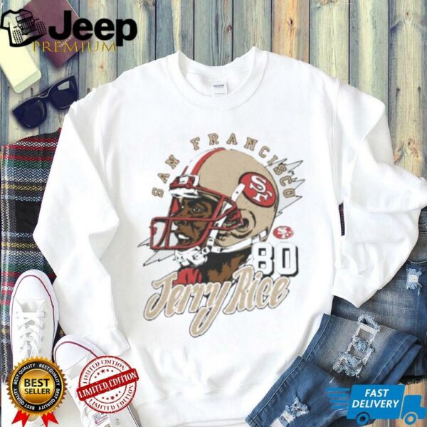 Jerry Rice San Francisco 49ers retired player caricature shirt