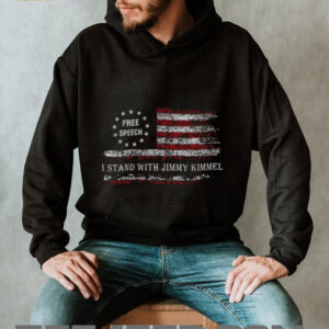 Jimmy Kimmel Free speech I stand with Jimmy Kimmel American flag retro shirt