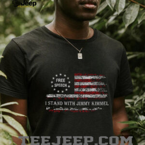 Jimmy Kimmel Free speech I stand with Jimmy Kimmel American flag retro shirt