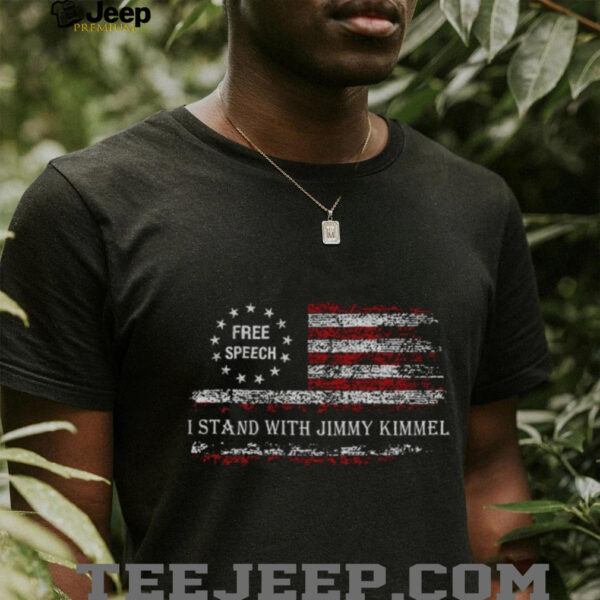 Jimmy Kimmel Free speech I stand with Jimmy Kimmel American flag retro shirt