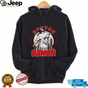 Johnny Damon Boston skyline celebration shirt