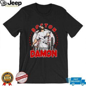 Johnny Damon Boston skyline celebration shirt
