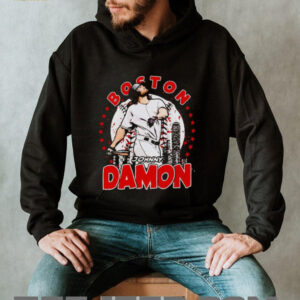 Johnny Damon Boston skyline celebration shirt