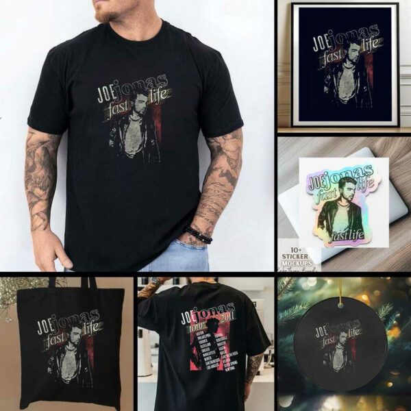 Jonas Brothers Joe Jonas fastlife tour 2011 cities shirt