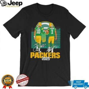 Jordan Love and Micah Parsons Green Bay Packers 2025 signatures shirt
