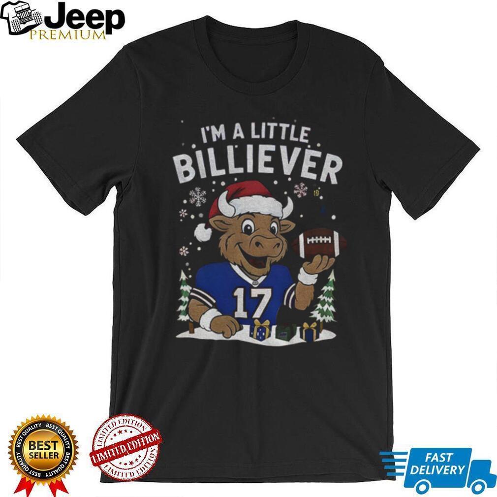Josh Allen 17 Buffalo Bills mascot Football NFL I’m a little billiever Merry Christmas shirt Josh Allen 17 Buffalo Bills mascot Football NFL I’m a little billiever Merry Christmas shirt
