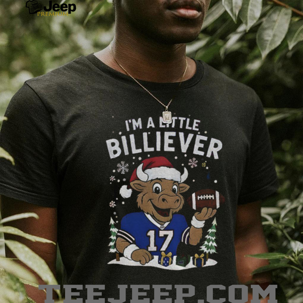 Josh Allen 17 Buffalo Bills mascot Football NFL I’m a little billiever Merry Christmas shirt Josh Allen 17 Buffalo Bills mascot Football NFL I’m a little billiever Merry Christmas shirt