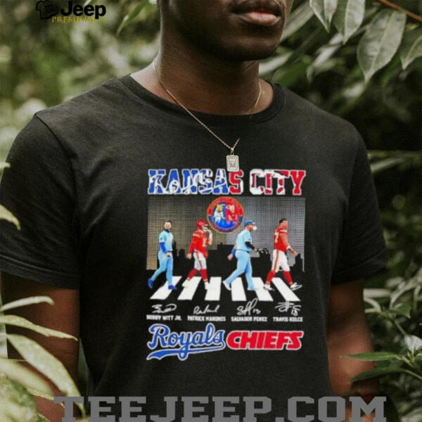 Kansas City Sports Royals x Chiefs Kelce Perez Mahomes Witt Jr Abbey Road Signatures shirt