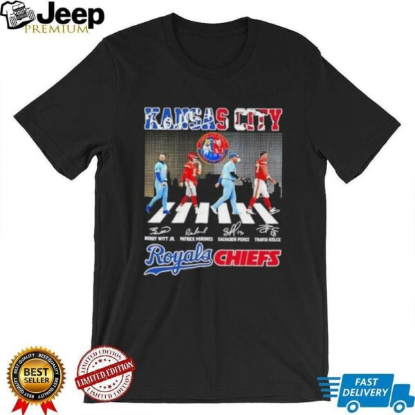 Kansas City Sports Royals x Chiefs Kelce Perez Mahomes Witt Jr Abbey Road Signatures shirt