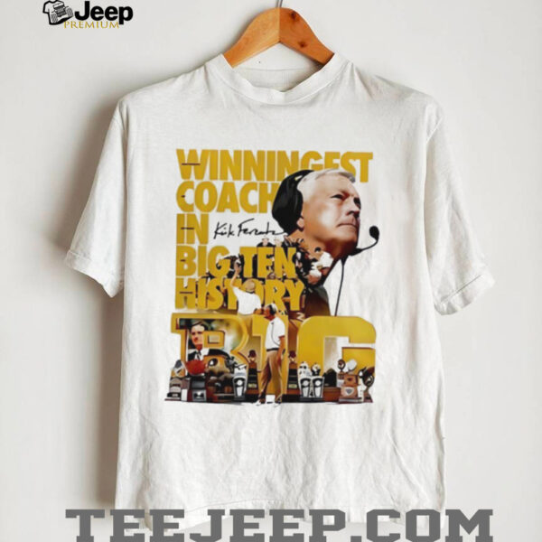 Kirk Ferentz Iowa Hawkeyes winningest coach in Big Ten football history signature shirt