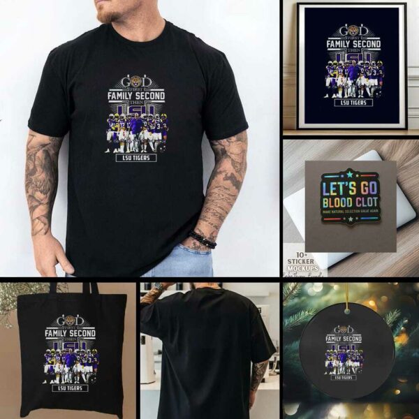 LSU Tigers God first Family Second then LSU Tigers signature t shirt