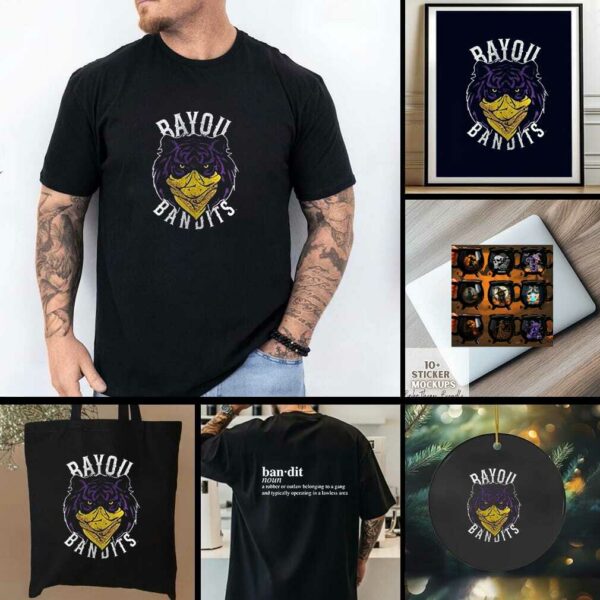 LSU Tigers bayou bandits a robber or outlaw belonging to a gang shirt