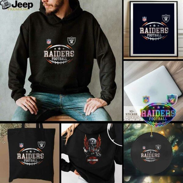 Las Vegas Raiders NFL Harley Davidson motorcycle graphic shirt