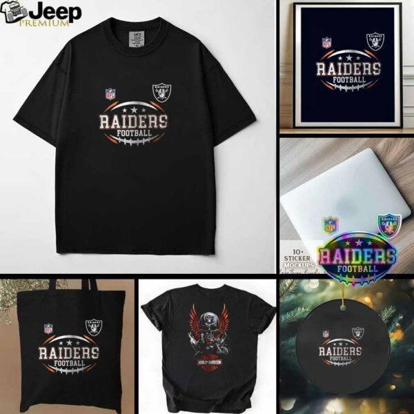 Las Vegas Raiders NFL Harley Davidson motorcycle graphic shirt