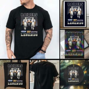 Las Vegas Raiders city Skyline Stabler and Plunkett legends Super...