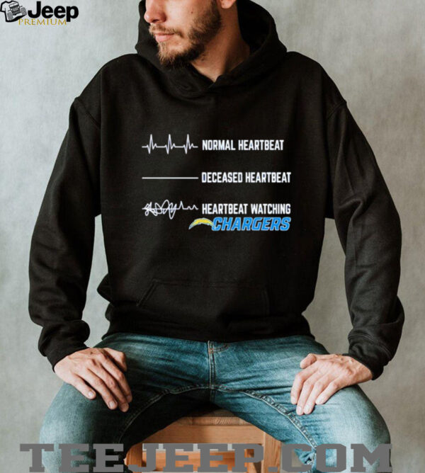 Los Angeles Chargers Football NFL normal heartbeat deceased heartbeat heartbeat watching shirt