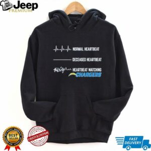 Los Angeles Chargers Football NFL normal heartbeat deceased heartbeat heartbeat watching shirt