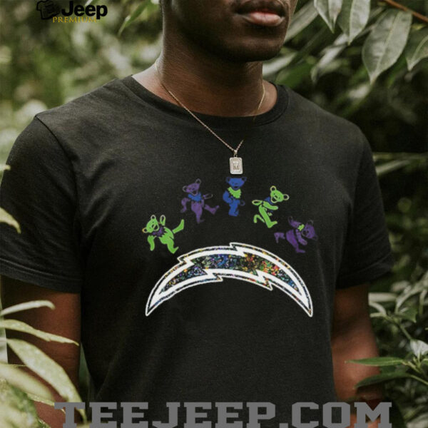 Los Angeles Chargers x Grateful Dead night 2025 bears logo shirt