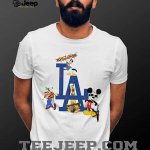 Los Angeles Dodgers Disney cartoon character mashup shirt