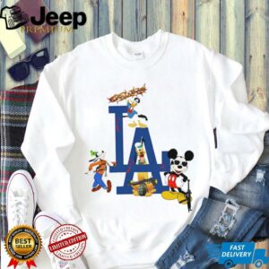 Los Angeles Dodgers Disney cartoon character mashup shirt