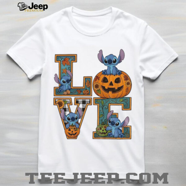 Love Stitch pumpkin spooky season Halloween 2025 shirt