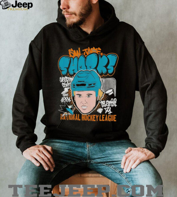 Macklin Celebrini San Jose Sharks Mitchell & Ness Caricature shirt