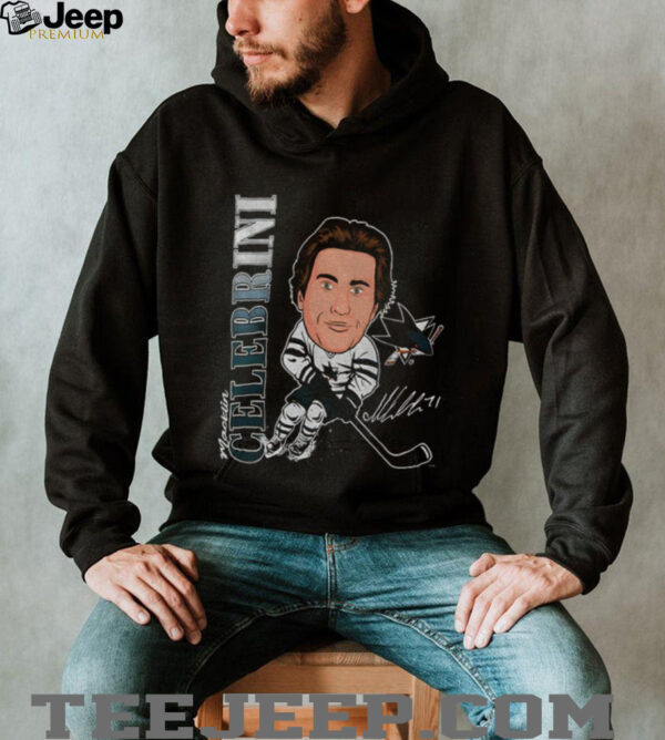 Macklin Celebrini cartoon San Jose Sharks NHL Hockey Caricature Player 2025 shirt