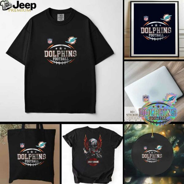 Miami Dolphins NFL Harley Davidson motorcycle graphic shirt