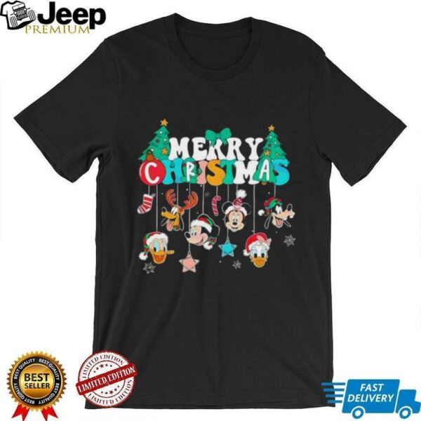 Mickey And Friends Merry Christmas Ornaments Snowflakes shirt