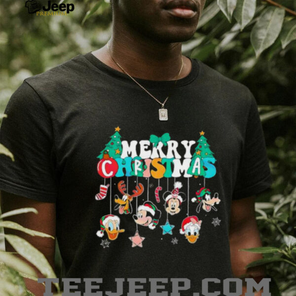 Mickey And Friends Merry Christmas Ornaments Snowflakes shirt