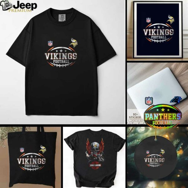 Minnesota Vikings NFL Harley Davidson motorcycle graphic shirt