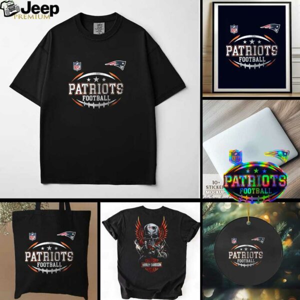 New England Patriots NFL Harley Davidson motorcycle graphic shirt