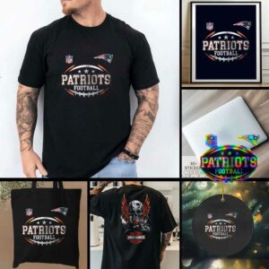 New England Patriots NFL Harley Davidson motorcycle graphic shirt