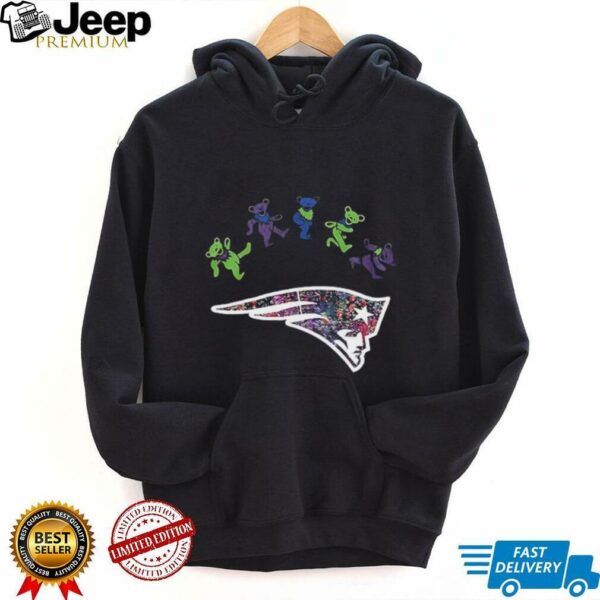 New England Patriots x Grateful Dead night 2025 bears logo shirt