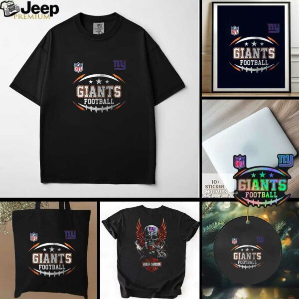 New York Giants NFL Harley Davidson motorcycle graphic shirt