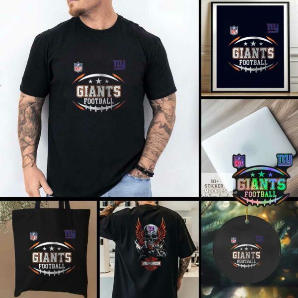 New York Giants NFL Harley Davidson motorcycle graphic shirt