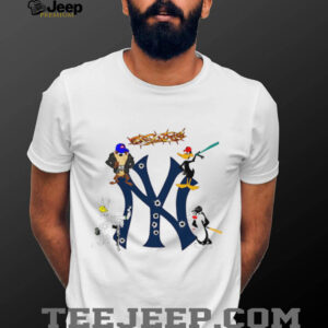 New York Yankees Looney Tunes cartoon character mashup shirt