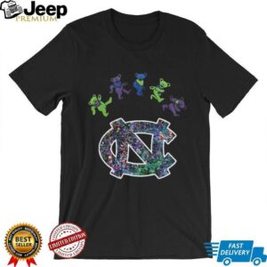 North Carolina Tar Heels x Grateful Dead night 2025 bears logo shirt