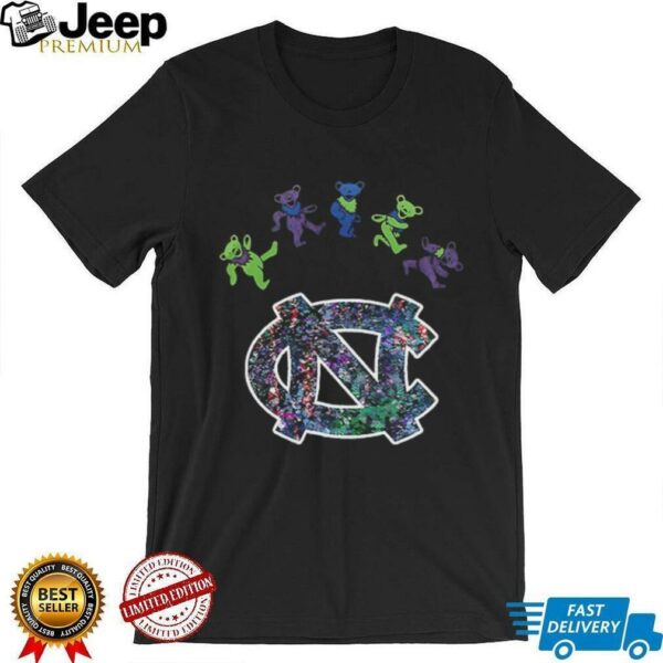 North Carolina Tar Heels x Grateful Dead night 2025 bears logo shirt