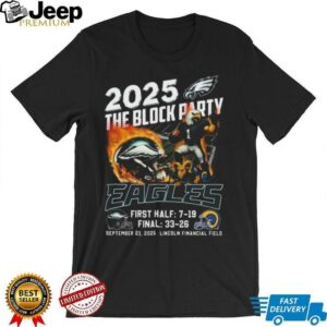 Official 2025 The Block Party Mascot Philadelphia Eagles Final 33 26 Rams Sep 21 2025 Shirt Official 2025 The Block Party Mascot Philadelphia Eagles Final 33 26 Rams Sep 21 2025 Shirt