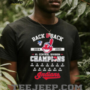 Official Back 2 Back 2024 2025 AL Central Division Champions Cleveland Indians T shirt Official Back 2 Back 2024 2025 AL Central Division Champions Cleveland Indians T shirt