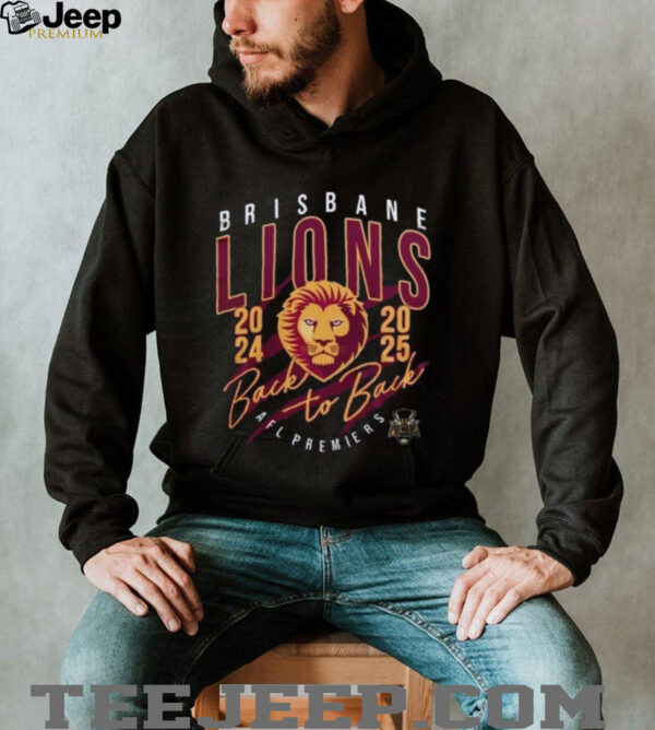 Official Brisbane Lions Back To Back 2024 2025 AFL Premiers 2 Sided Shirt