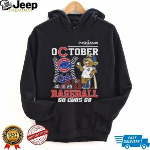 Official Chicago Cubs October 2025 Baseball Go Cubs Go Mascot Shirt