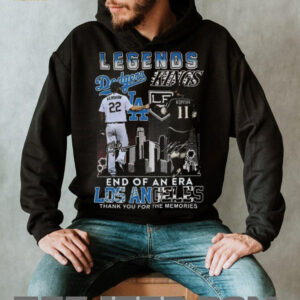 Official Los Angeles Dodgers Los Angeles Kings Legends End Of An Era Thank You For The Memories Signatures Shirt