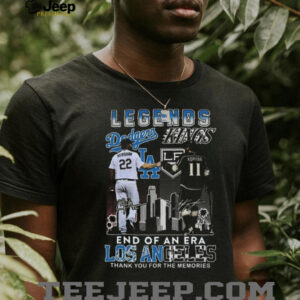 Official Los Angeles Dodgers Los Angeles Kings Legends End Of An Era Thank You For The Memories Signatures Shirt