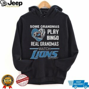Official Some Grandmas Play Bingo Real Grandmas Watch Detroit Lions Diamond Heart 2025 Shirt