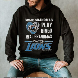 Official Some Grandmas Play Bingo Real Grandmas Watch Detroit Lions Diamond Heart 2025 Shirt