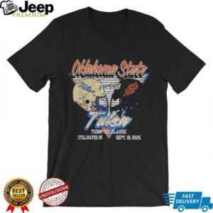 Oklahoma State Cowboys vs Tulsa Hurricanes 2025 football helmet shirt
