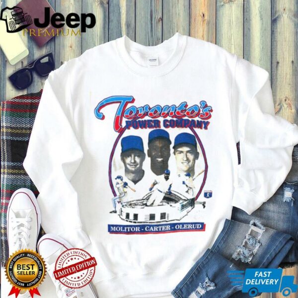Paul Molitor Joe Carter and John Olerud Toronto Blue Jays baseball Toronto’s Power Company shirt